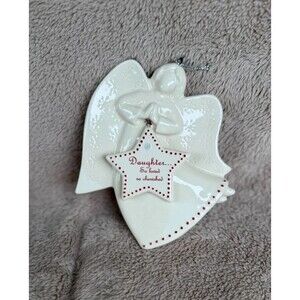 Vintage Russ Berrie Ceramic Daughter Angel Ornament